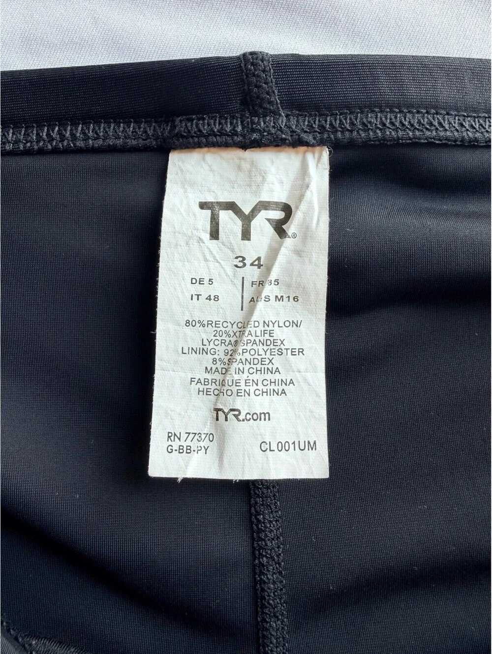 TYR Men's 34 Black Blue HexaCurve Splice Jammer Competition Swim Shorts